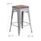 Flash Furniture 24" Silver Metal Counter Stool CH-31320-24-SIL-WD-GG - alternate 3