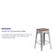 Flash Furniture 24" Silver Metal Counter Stool CH-31320-24-SIL-WD-GG - alternate 4