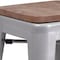 Flash Furniture 24" Silver Metal Counter Stool CH-31320-24-SIL-WD-GG - alternate 9