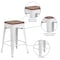 Flash Furniture Metal Counter Stool, 24", White, Seat Material: Wood CH-31320-24-WH-WD-GG - alternate 4