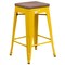Flash Furniture Metal Counter Stool, 24", Yellow, Backrest: Backless CH-31320-24-YL-WD-GG - alternate 3
