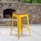 Flash Furniture Metal Counter Stool, 24", Yellow, Backrest: Backless CH-31320-24-YL-WD-GG - alternate 1