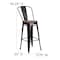 Flash Furniture 30" Black Antique Metal Stool CH-31320-30GB-BQ-WD-GG - alternate 2