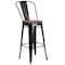 Flash Furniture 30" Black Antique Metal Stool CH-31320-30GB-BQ-WD-GG - alternate 5