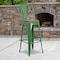 Flash Furniture Metal Barstool, 30", Green, Seat Material: Wood CH-31320-30GB-GN-WD-GG - alternate 1