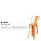 Flash Furniture 30" High Orange Metal Indoor-Outdoor Barstool CH-31320-30GB-OR-GG - alternate 4