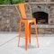 Flash Furniture Metal Barstool, 30", Orange, Finish: Powder-Coated CH-31320-30GB-OR-WD-GG - alternate 1