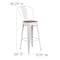 Flash Furniture 30" White Metal Barstool, Caster Type: Plastic Glides CH-31320-30GB-WH-WD-GG - alternate 6