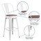 Flash Furniture 30" White Metal Barstool, Caster Type: Plastic Glides CH-31320-30GB-WH-WD-GG - alternate 4