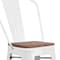 Flash Furniture 30" White Metal Barstool, Caster Type: Plastic Glides CH-31320-30GB-WH-WD-GG - alternate 8