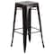 Flash Furniture 30" High No Back Black-Gold Square Metal Barstool CH-31320-30-BQ-GG - alternate 6