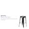 Flash Furniture 30" High No Back Black-Gold Square Metal Barstool CH-31320-30-BQ-GG - alternate 5