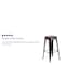 Flash Furniture Antique Metal Stool, 30", Black CH-31320-30-BQ-WD-GG - alternate 4