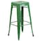 Flash Furniture 30" High No Back Green Metal Barstool Square Seat CH-31320-30-GN-GG - alternate 6