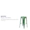 Flash Furniture 30" High No Back Green Metal Barstool Square Seat CH-31320-30-GN-GG - alternate 5