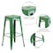 Flash Furniture 30" High No Back Green Metal Barstool Square Seat CH-31320-30-GN-GG - alternate 4