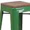 Flash Furniture Metal Barstool, 30", Green, Backrest: Backless CH-31320-30-GN-WD-GG - alternate 8