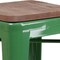 Flash Furniture Metal Barstool, 30", Green, Backrest: Backless CH-31320-30-GN-WD-GG - alternate 7