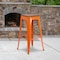 Flash Furniture Metal Barstool, 30", Orange, Seat Material: Wood CH-31320-30-OR-WD-GG - alternate 1