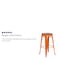 Flash Furniture Metal Barstool, 30", Orange, Seat Material: Wood CH-31320-30-OR-WD-GG - alternate 3