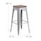 Flash Furniture 30" Silver Metal Barstool CH-31320-30-SIL-WD-GG - alternate 2