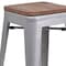 Flash Furniture 30" Silver Metal Barstool CH-31320-30-SIL-WD-GG - alternate 8