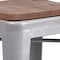 Flash Furniture 30" Silver Metal Barstool CH-31320-30-SIL-WD-GG - alternate 9