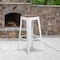Flash Furniture 30" White Metal Barstool, Seat Material: Wood CH-31320-30-WH-WD-GG - alternate 1