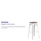 Flash Furniture 30" White Metal Barstool, Seat Material: Wood CH-31320-30-WH-WD-GG - alternate 5