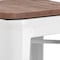 Flash Furniture 30" White Metal Barstool, Seat Material: Wood CH-31320-30-WH-WD-GG - alternate 8