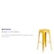 Flash Furniture 30" High No Back Yellow Metal Barstool Square Seat CH-31320-30-YL-GG - alternate 4