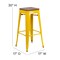 Flash Furniture Metal Barstool, 30", Yellow, Seat Material: Wood CH-31320-30-YL-WD-GG - alternate 10
