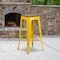 Flash Furniture Metal Barstool, 30", Yellow, Seat Material: Wood CH-31320-30-YL-WD-GG - alternate 1