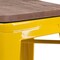 Flash Furniture Metal Barstool, 30", Yellow, Seat Material: Wood CH-31320-30-YL-WD-GG - alternate 7