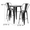 Flash Furniture Square 27.75" W, 27.75" L, 40" H, Metal, Black CH-31330B-2-30GB-BK-GG - alternate 7