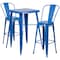 Flash Furniture Square 27.75" W, 27.75" L, 40" H, Metal, Blue CH-31330B-2-30GB-BL-GG - alternate 4