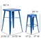Flash Furniture Square 27.75" W, 27.75" L, 40" H, Metal, Blue CH-31330B-2-30SQ-BL-GG - alternate 3