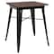 Flash Furniture Chair, Sq Indoor Table, Black Metal, 23.5" CH-31330-29M1-BK-GG - alternate 6