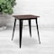 Flash Furniture Chair, Sq Indoor Table, Black Metal, 23.5" CH-31330-29M1-BK-GG - alternate 1