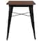 Flash Furniture Chair, Sq Indoor Table, Black Metal, 23.5" CH-31330-29M1-BK-GG - alternate 3