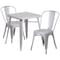 Flash Furniture Square 27.75" W, 27.75" L, 29" H, Metal, Grey CH-31330-2-30-SIL-GG - alternate 4