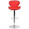 Flash Furniture Red Vinyl Barstool, Adj Height, Backrest: Curved CH-321-RED-GG - alternate 8