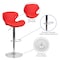 Flash Furniture Red Vinyl Barstool, Adj Height, Backrest: Curved CH-321-RED-GG - alternate 9