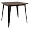 Flash Furniture Square Square Black Metal Indoor Table with Wal, 31.5" W, 31.5" L, 30.5" H, Wood, Wood Grain CH-51040-29M1-BK-GG - alternate 3