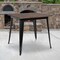 Flash Furniture Square Square Black Metal Indoor Table with Wal, 31.5" W, 31.5" L, 30.5" H, Wood, Wood Grain CH-51040-29M1-BK-GG - alternate 1