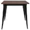 Flash Furniture Square Square Black Metal Indoor Table with Wal, 31.5" W, 31.5" L, 30.5" H, Wood, Wood Grain CH-51040-29M1-BK-GG - alternate 5