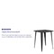 Flash Furniture Square 33.25" L, 33.25" W, 40.75" H, Metal Top, Black CH-51040-40-BK-GG - alternate 2