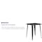 Flash Furniture Square 33.25" L, 33.25" W, 40.75" H, Metal Top, Gold CH-51040-40-BQ-GG - alternate 4