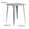 Flash Furniture Square 33.25" L, 33.25" W, 40.75" H, Metal Top, Grey CH-51040-40-SIL-GG - alternate 4