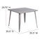 Flash Furniture Square Silver Metal Table, 35.5SQ, 35.5" W, 35.5" L, 29.75" H, Metal Top, Grey CH-51050-29-SIL-GG - alternate 6